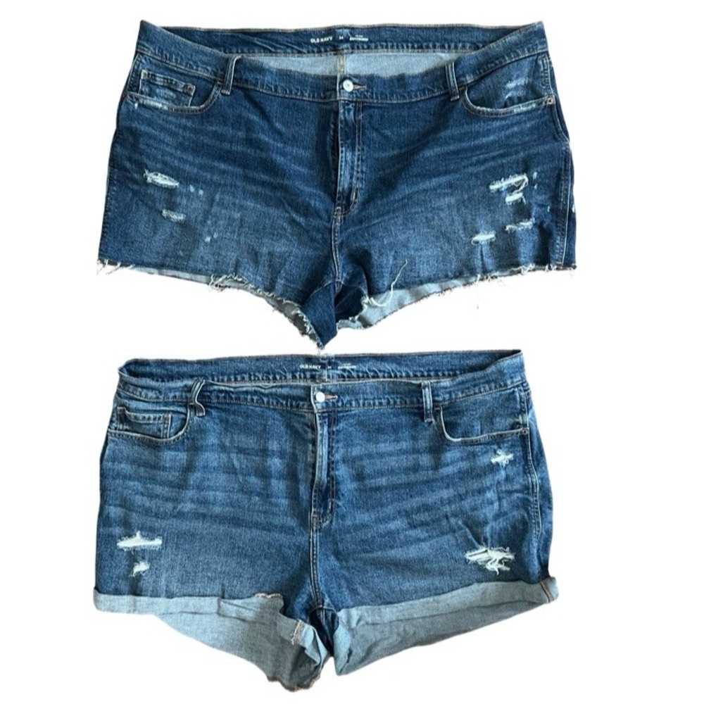 2 Pairs Old Navy Size 24 Jean Shorts Cutoffs Denim Jorts Blue Jeans